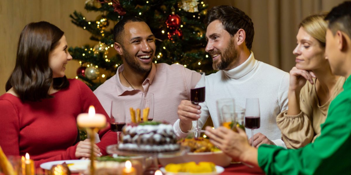 men on TRT eating holiday feast