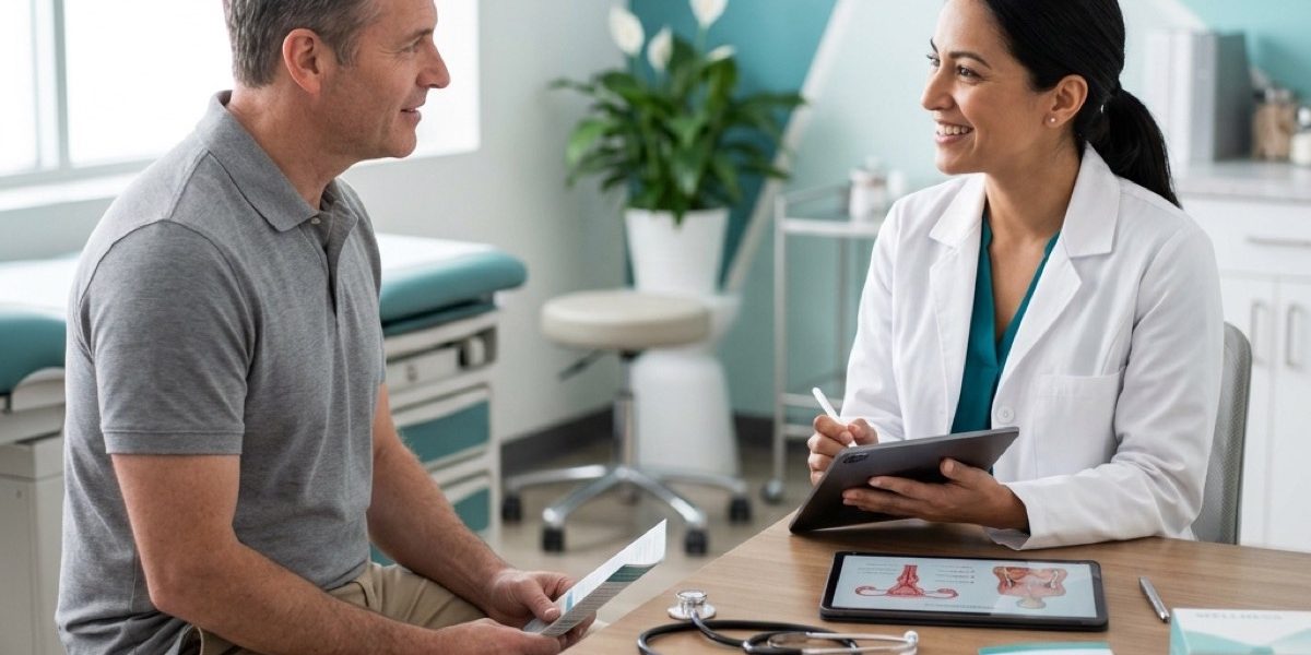 Male sexual health consultation representing low testosterone and sexual dysfunction evaluation